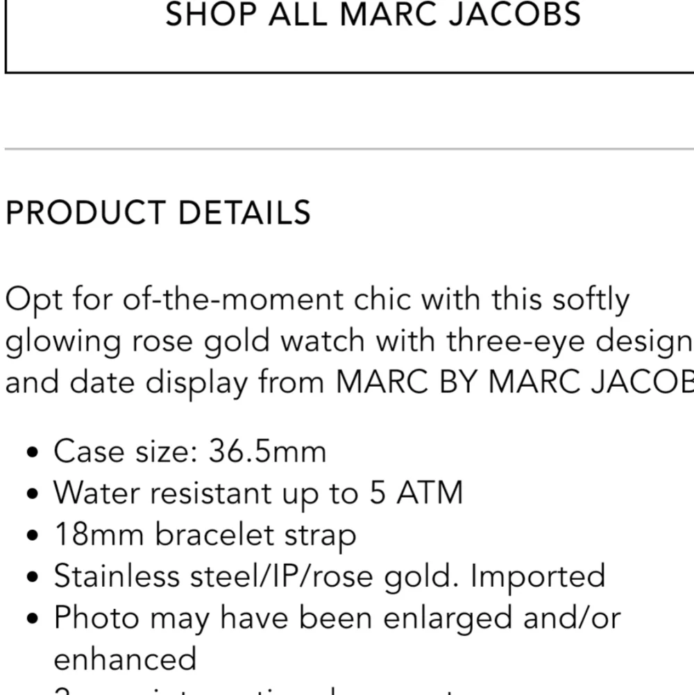 Marc by Marc Jacobs Henry Rose Gold 36mm Watch